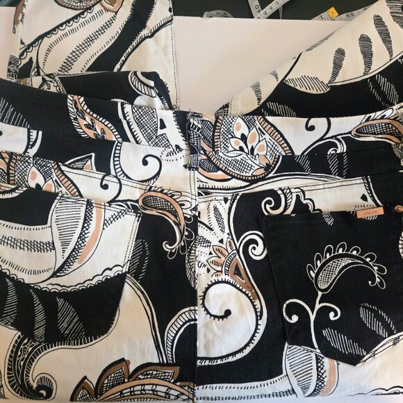 Chico's So Slimming Girlfriend ankle pants bold design Size 3/XL - Picture 4 of 6